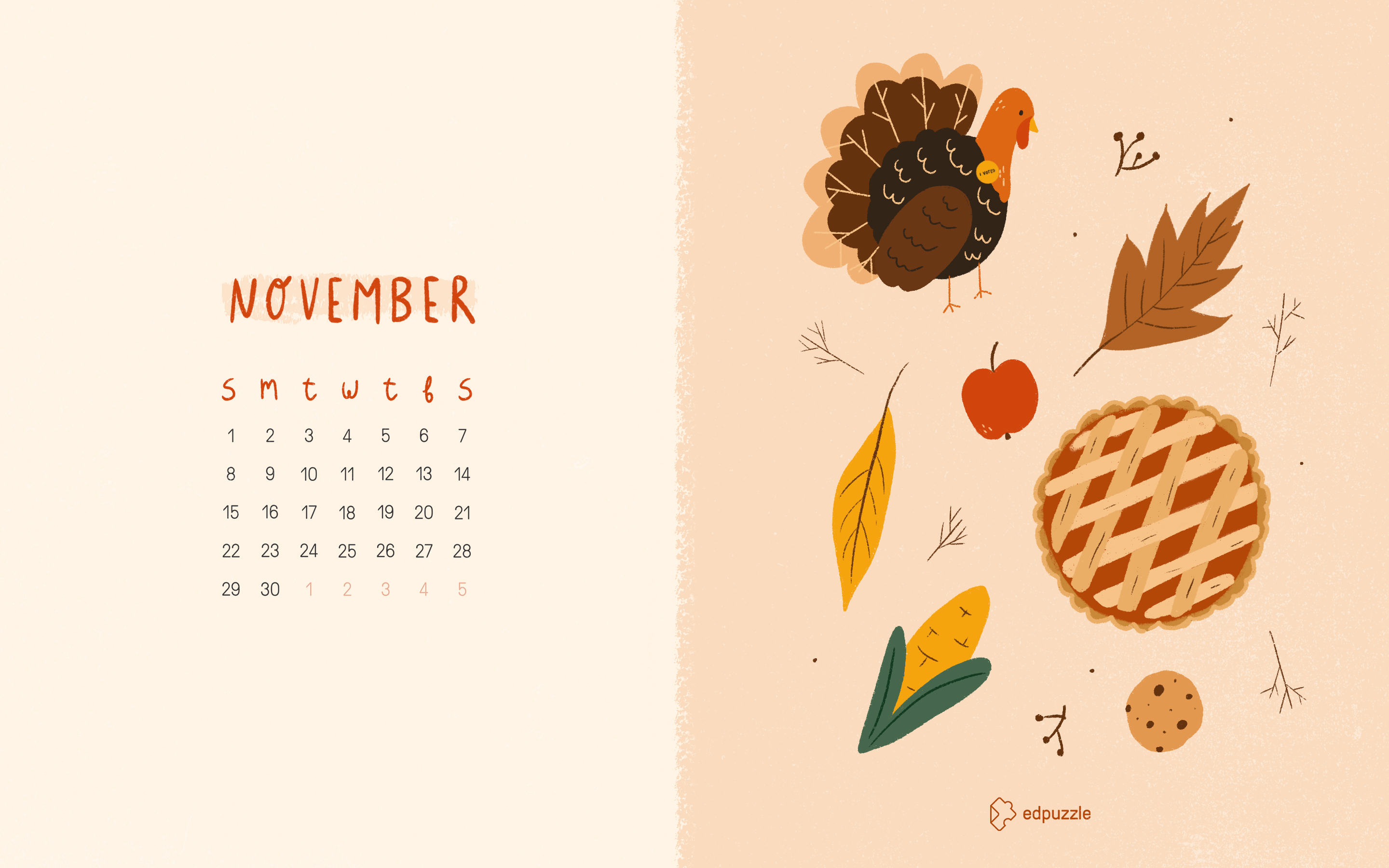 November Calendar Wallpaper | Edpuzzle Blog November Calendar Wallpaper | Edpuzzle Blog